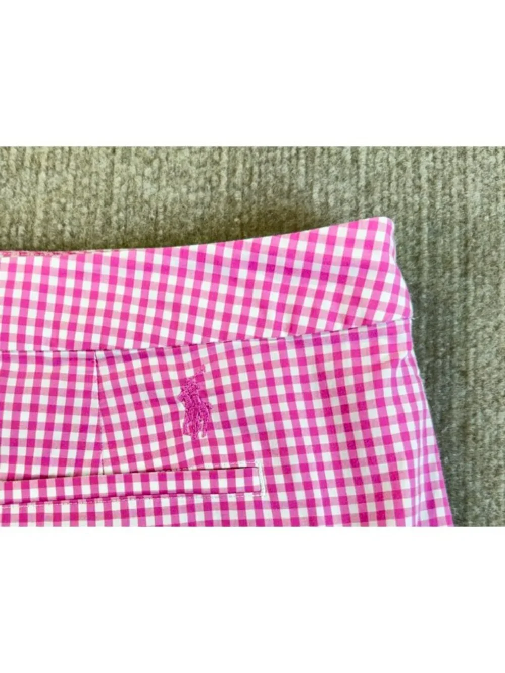 Ralph Lauren Golf Pink White Gingham Skirt Size 10 Vintage Preppy Barbie